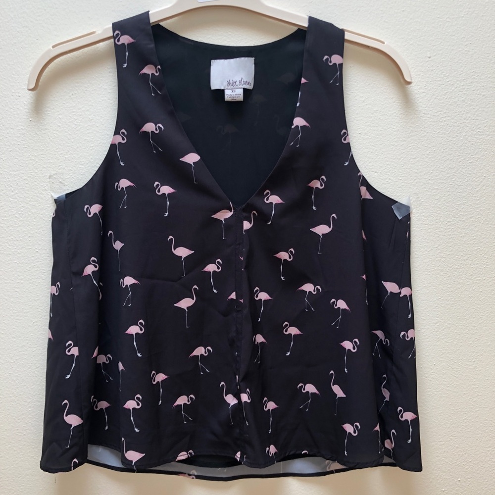 Chloe Oliver Flamingo prints tank top